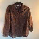 Chico's  design brown sheer button down top Photo 0