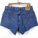 Levi's Vintage  Denim Shorts Sz 18W 90s Cut Offs Medium Wash Jean Cotton Raw Edge Photo 1