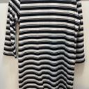 The Loft  Women’s Medium Ahoy Striped Boatneck Shift Dress 3/4 Sleeve Black/White Photo 1