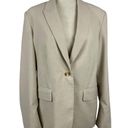 Oak + Fort  Oatmeal Oversized Single Breasted One Button Blazer Flap Pocket SZ M Photo 15