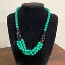 Twisted Green and Black  Strand Beaded Collar Vintage Necklace Photo 0