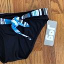 Jag jeans NEW NWT  Solid Black Blue White Belted Stripe Y2K Bikini BOTTOM Small S Photo 3