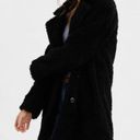 American Eagle black fur longline jacket Photo 0