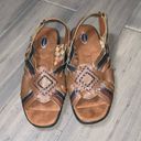 Dr. Scholls  Womens Comfort Strap Double Air-Pillo Sandals Tan Leather Size 6 Photo 1