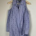 A pea in the pod  Blue Cold Shoulder Maternity Polka Dot Button-Down Shirt  XS Photo 2