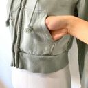 Brandy Melville John Galt Light Green Cropped Zip-Up Hoodie Jacket Photo 3