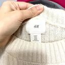 H&M White Navy Striped Crewneck Wool-blend Oversized Coastal Preppy Sweater M Photo 2