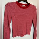 Heart & Hips  Red Striped Cropped Long Sleeve Top Size Small Photo 2