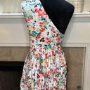 Floral Abstract One Shoulder Pleated Maxi Dress no tags size Medium Photo 6
