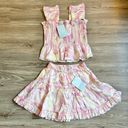 Hill House  The Paz Top and Skirt Set Linen in Candy Kaleidoscope Size M NWT Photo 2