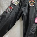 EXPRESS Black Bomber Jacket w/ patches Size M (Like New) Photo 1