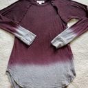 Treasure & Bond  Curved Hem Long Sleeve Burgundy Gray Ombre T-Shirt Womens Sz XS Photo 0