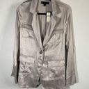 Anthropologie NWT  Current Air Elerie Blazer Jacket Metallic Silver Size M Photo 1