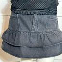 Romwe Women's Black Denim Mini Skirt Size Medium Photo 0