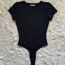 Madewell Bodysuit Crewneck Thong Short Sleeve Cotton-Blend True Black S NWT New Photo 0