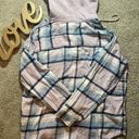 American Eagle AE Plaid Flannel Hooded Shacket Photo 10