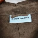 Marsh Landing Vtg  Womens Jacket Large Brown Suede Leather Button Down Shacket Photo 15