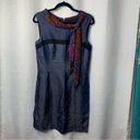 Zac Posen  Z Spoke scarf blue shift dress size 10 Photo 2