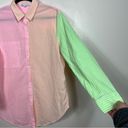 English Factory  Colorblock Button Up Shirt Size Medium Striped Colorful Tunic Photo 4