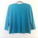 CP Shades  Tee Teal Blue V Neck 3/4 Sleeves Top Sz M/L (See Measurements) EUC Photo 6