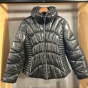 Guess  Black Puffer Jacket with Shiny Silver Zippers. NWT. XL. Photo 0