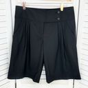 BCBGMAXAZRIA  Mandy Pleat Front Culotte Shorts Black 4 Wool Photo 11