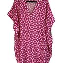 Natori  Fuchsia Soho Geo Printed Challis Kaftan Dress Size S New Photo 0