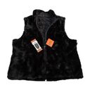 Nicole Miller Brand New  Reversible Black Puffer Faux Fur Vest Photo 0