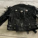 FMC Leather Fringe Riding Jacket Black Size L Photo 2