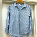 H&M Striped Button Down EUC Blue and White  Long Sleeves Photo 0