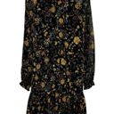 Harper  241 Gorgeous Black Floral Chiffon Ruffle Trim L/S Dress NWOT Size 12 Photo 6