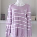 The Moon Design365 Striped Crew Neck Sweater Knit Violet Pullover Size L MSRP $108 Photo 4