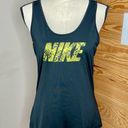 Nike  Pro Dri-Fit Racerback Activewear Tank Top Black Lime Green Snakeskin Large Photo 0