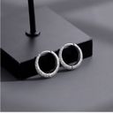 925 Silver Plated Small Hoop Earrings for Men, Unisex Punk Hip Hop Earrings Photo 1