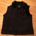 Alfani  Suede Faux Fur Vest Black Petite L Photo 1