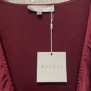 Meshki  Adara Mini Satin Dress Burgundy Size Large NWT Photo 8