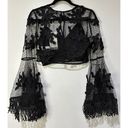 Endless Rose  Black Floral Lace Crop Top & Camisole Set Size Medium NWT 2 Pieces Photo 8