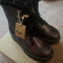 Dr. Martens Jadon Leather Platform  Distressed Metallic Boots 8 Photo 4