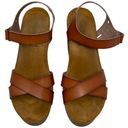 Kori Bjorndal  Brown Wedge Crisscross Cork Sole Sandals Women's Size 7.5 Photo 2