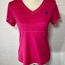 FILA  Sport Dark Pink Short Sleeve V-neck Fitness T-shirt Photo 0