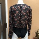 J.O.A. Floral long sleeve open back bodysuit Photo 4