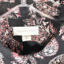 Garnet Hill  Size 00 Button Down Blouse Top Paisley Black Pink Collar Cotton 614 Photo 6