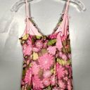 Lilly Pulitzer Vintage Brown Pink Floral Silk Ruffle Bow Y2K Preppy Tank Top 4 Photo 3