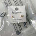 Madewell NWT  Dotted Moon Stud Earrings Vintage Gold Photo 1