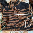 Thread and Supply  Animal Print Zebra Faux Fur Teddy Jacket Size Small Photo 6