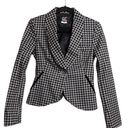 Gianfranco GF FERRE Womens Houndstooth Single Button Shawl Collar Blazer Jacket Size 4 Photo 0