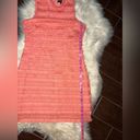 J.Crew  Sheath Dress Coral Pink Fringe Corchet Lined Mock Neck Sleeveless sz 4 Photo 10