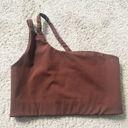 Girlfriend Collective  Earth Uma One Shoulder sports Bra Brown Size Medium Photo 3