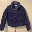 Spiritual Gangster  Velour Puffer Jacket in Midnight Sky size Medium Photo 6