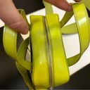 Kara Pinch Shoulder Leather Bag Lemon Lime Yellow-Green Citrus Highlighter Neon Photo 11